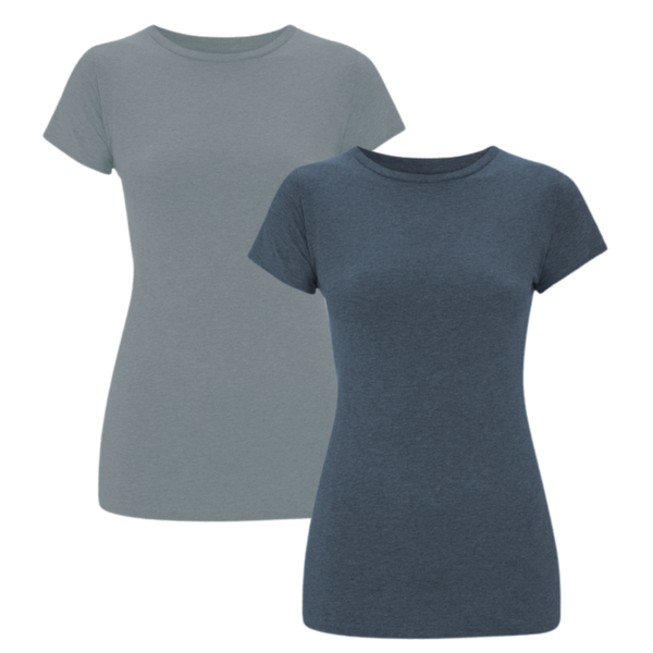 Women's Plain T-Shirt Pack (x2) - Recycled Organic Cotton